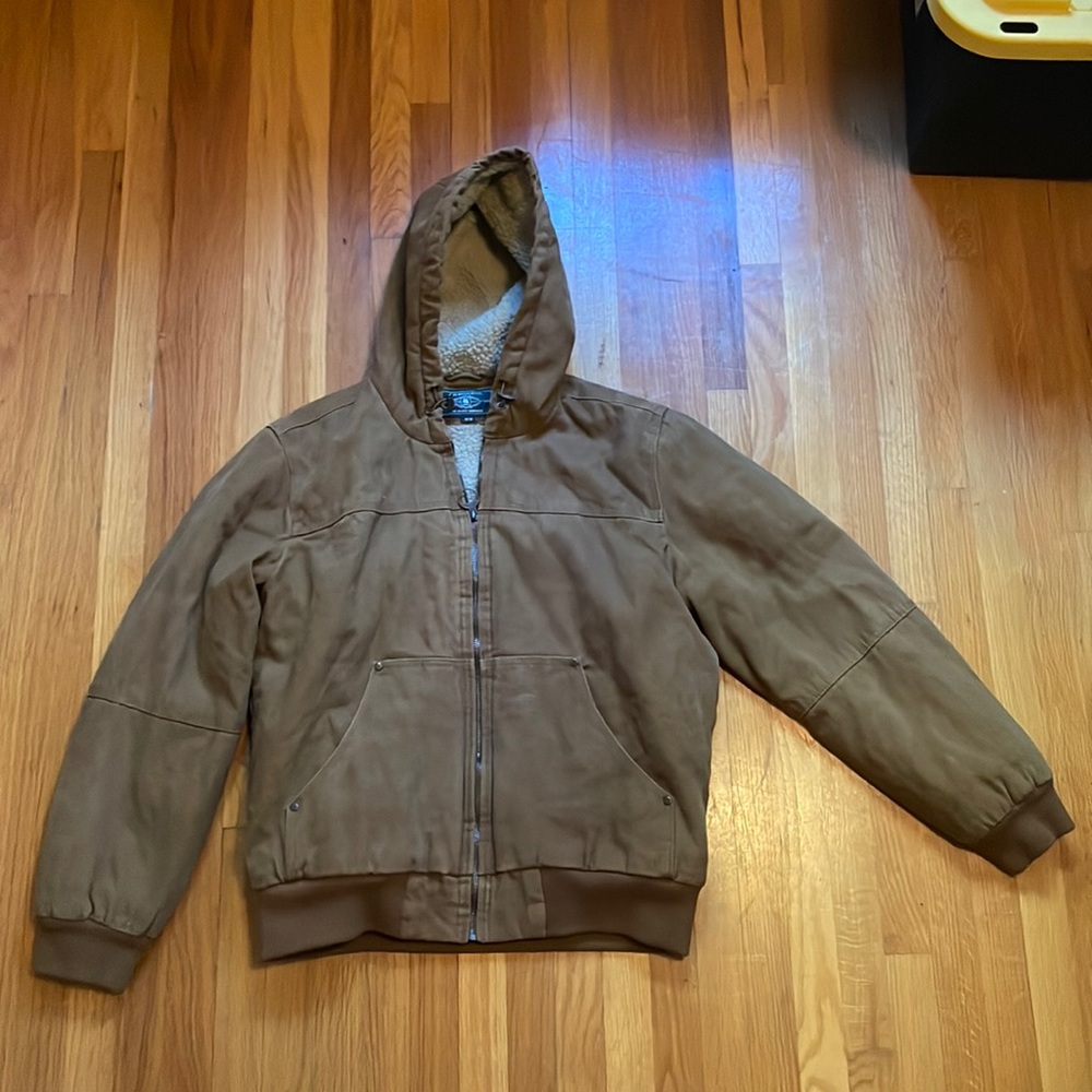 G.H. Bass M’s Canvas Sherpa Hoodie Jacket, Size M